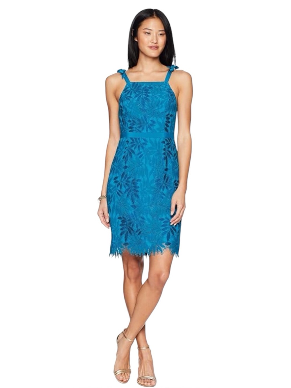 Lilly Pulitzer Kayleigh Vibrant Blue Scalloped Hem Dress Size 12